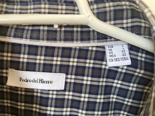 Camisa cuadros Pedro del Hierro azul y blanco