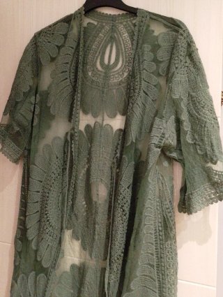Chaqueta Verano Encaje Verde Talla Única