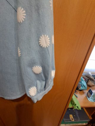 Camisa vaquera floral manga 3/4