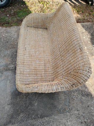 Sofá Ratán Beige/Marrón