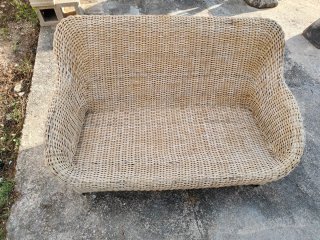 Sofá Ratán Beige/Marrón