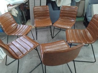 6 Sillas Comedor Piel Sintética Marrón