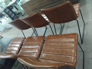 6 Sillas Comedor Piel Sintética Marrón