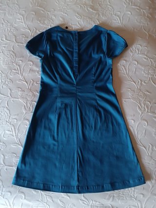 (S) Vestido manga corta babydoll y flores croche