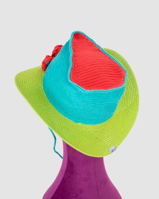 Cappello gioiello coachella verde e turchese