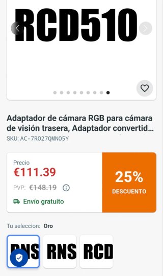 Adaptador Cámara Trasera CVBS-RGBS V1906