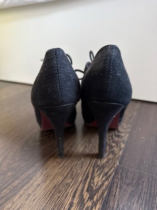 Botín tacón negro cordones Talla 38