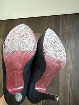 Botín tacón negro cordones Talla 38