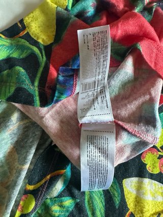 Camiseta Desigual Talla XL Estampado Frutas y Flor