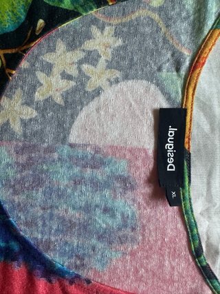 Camiseta Desigual Talla XL Estampado Frutas y Flor
