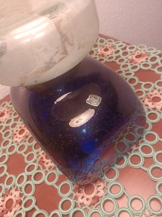 Frasco de Cristal Azul Vintage Mexicano