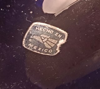 Frasco de Cristal Azul Vintage Mexicano