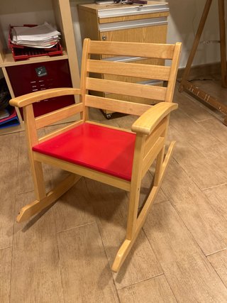 Silla Mecedora Infantil Madera Roja