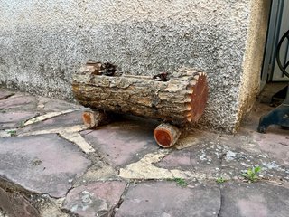 Portavasi tronco in pino massiccio decorativo