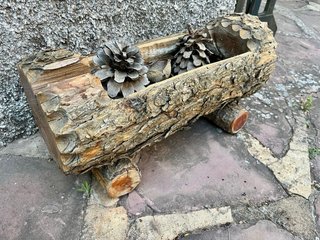 Portavasi tronco in pino massiccio decorativo