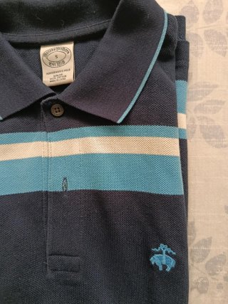 Polo Brooks Brothers Talla S Rayas Azul Blanco