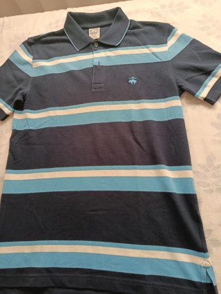 Polo Brooks Brothers Talla S Rayas Azul Blanco