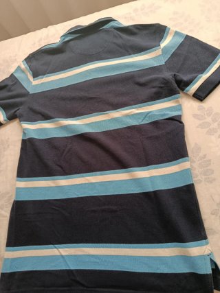 Polo Brooks Brothers Talla S Rayas Azul Blanco
