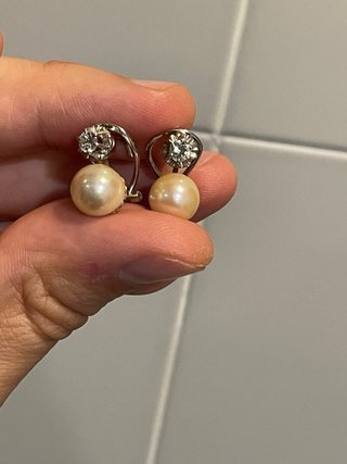 Pendientes Vintage Perlas Akoya Oro Diamantes