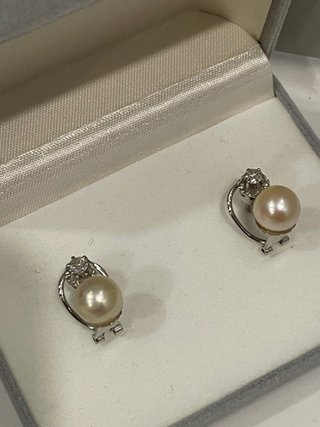 Pendientes Vintage Perlas Akoya Oro Diamantes