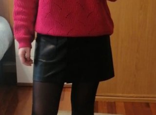 Falda polipiel negra Stradivarius Talla M