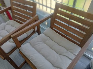 2 Sillas Jardín Ikea Nammaro Madera