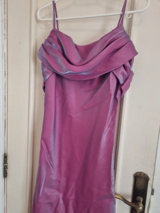Vestido fiesta/ceremonia rosa tornasolado. Largo