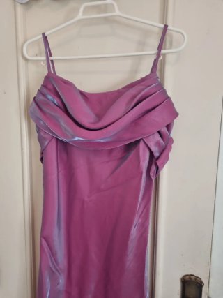 Vestido fiesta/ceremonia rosa tornasolado. Largo