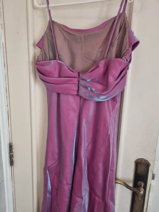 Vestido fiesta/ceremonia rosa tornasolado. Largo