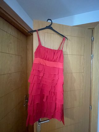 Vestido de fiesta rosa y rojo, talla pequeño