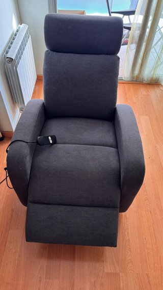 Sillón relax eléctrico reclinable tela gris