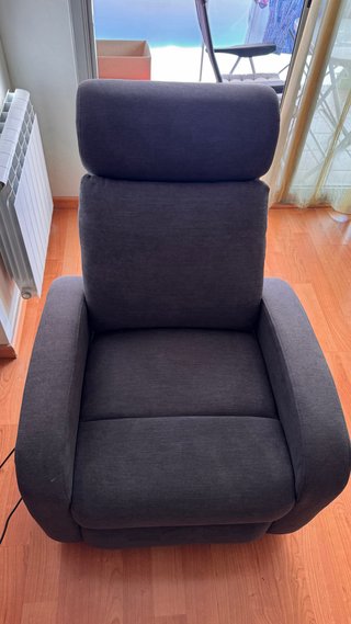Sillón relax eléctrico reclinable tela gris