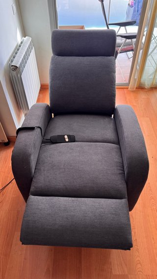 Sillón relax eléctrico reclinable tela gris