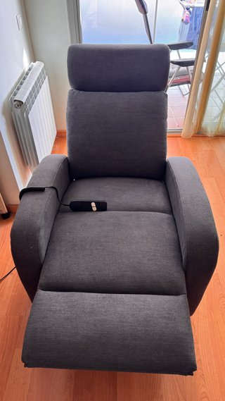 Sillón relax eléctrico reclinable tela gris