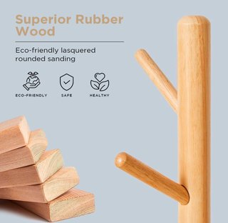 Perchero de pie de madera Edihome 8 ganchos
