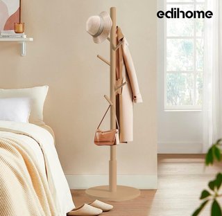 Perchero de pie de madera Edihome 8 ganchos