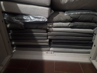 Conjunto de jardín de mimbre gris