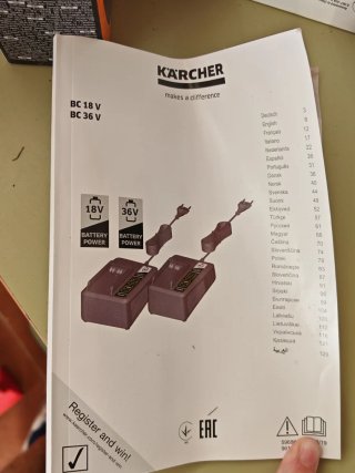 Cargador rápido Kärcher 36V Batería