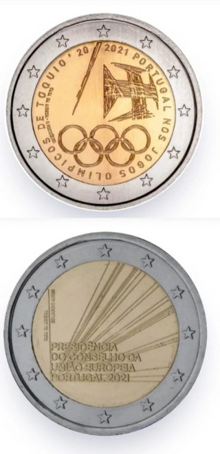 Monete commemorative da 2€ del Portogallo 2021 non circolate