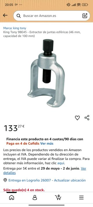 Extractor Juntas Esféricas King Tony 9BE45