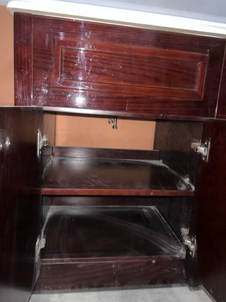 Lavamanos de madera maciza y ceramica de lujo