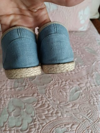 (37) Alpargatas/esparteñas bajas con cordones azul