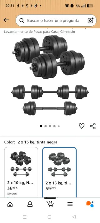 Mancuernas 2 x 15 kg