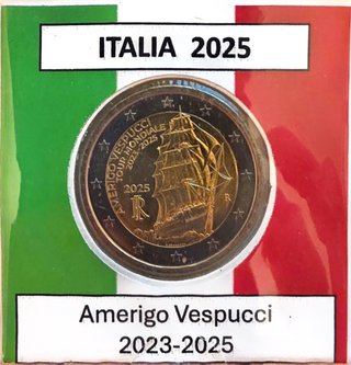 Moneda Italia 2025 Amerigo Vespucci