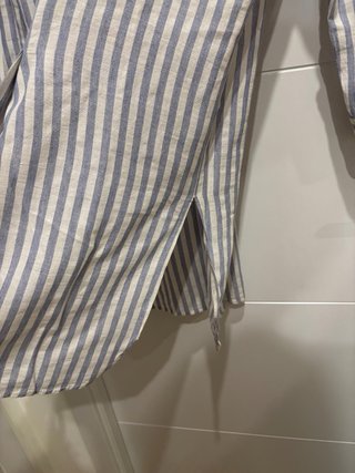 Vestido camisero Zara rayas azul y blanco