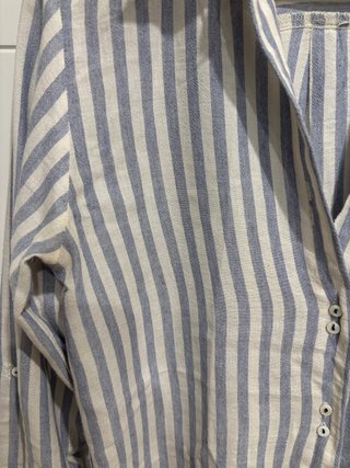 Vestido camisero Zara rayas azul y blanco