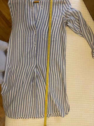 Vestido camisero Zara rayas azul y blanco
