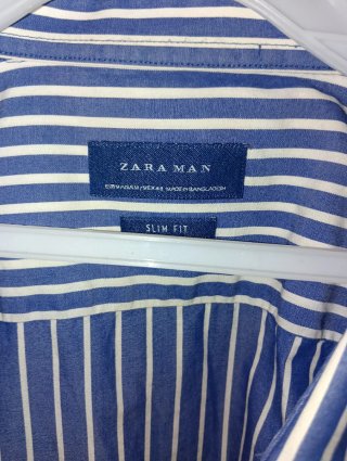 Camisa Zara Cuadros Azul y Verde Talla M