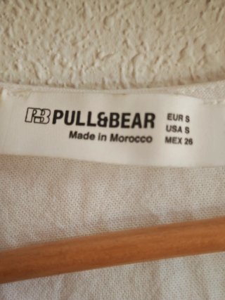 Top cruzado Pull&Bear blanco talla S