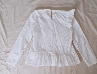 Camisa blanca niña 11-12 años con flor roja